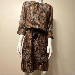 Etcetera Graphic Print Crewneck Midi Dress